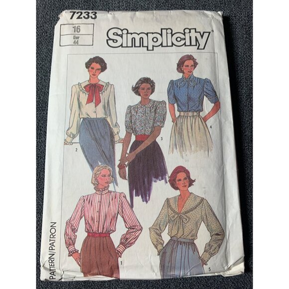 Simplicity Misses Shirt Sewing Pattern sz 16 7233 - uncut - Picture 7 of 9